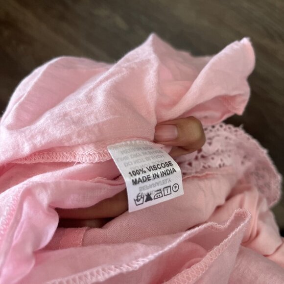 MELISSA ODABASH Debbie One Shoulder Ruffled Voile Mini Dress Baby Pink Sz Xs - Picture 4 of 5